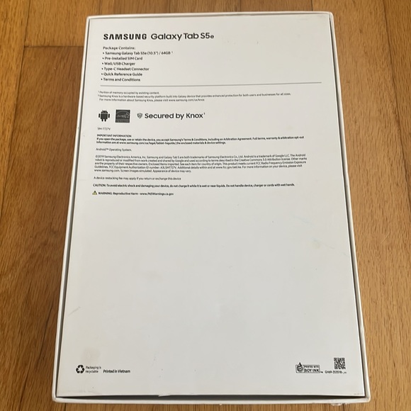 Samsung Galaxy Tab S5e Box - Picture 2 of 5